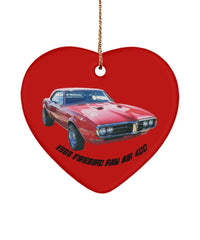 Christmas Tree Ornament 1968 Pontiac Firebird Ram Air 400 Muscle Car - green red star gift for Car Guy - Muscle Car Crush