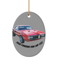 Christmas Tree Ornament 1968 Pontiac Firebird Ram Air 400 Muscle Car - green red star gift for Car Guy - Muscle Car Crush