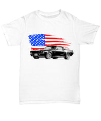 Ford Mustang Shelby American Flag Muscle Car - White Unisex T-Shirt - Muscle Car Crush