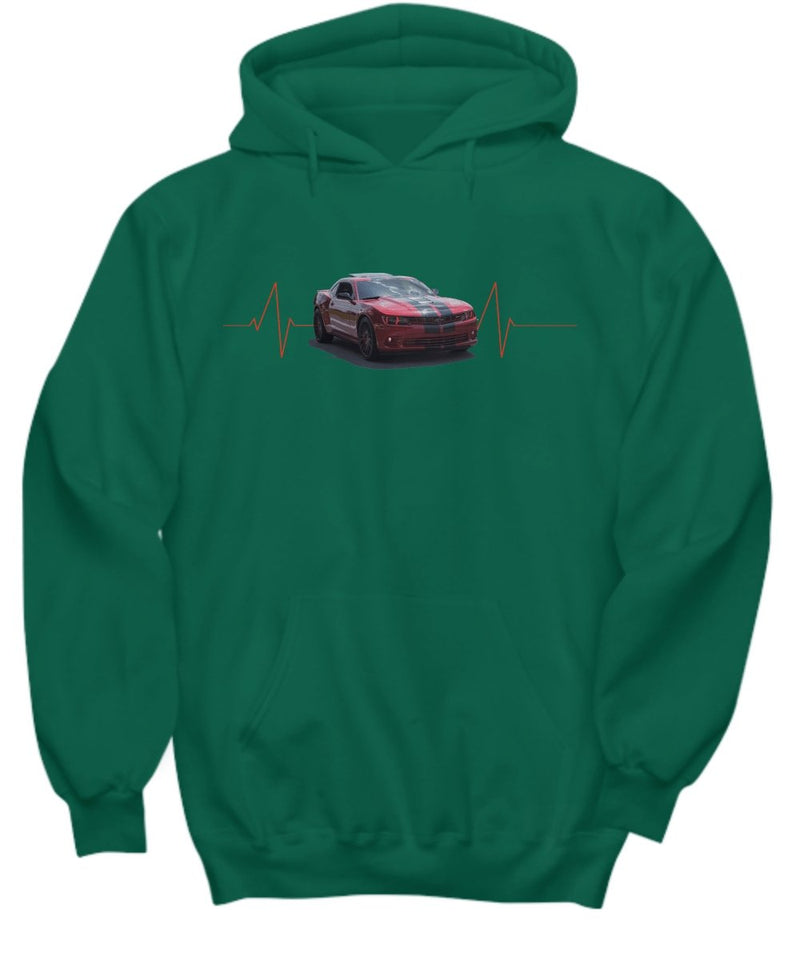Heartbeat New Chevy Camaro muscle car - Graphic hoodie for your Car Guy or Girl 7 colors - Muscle Car Crush