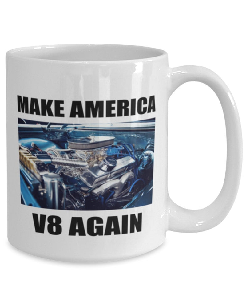 Make America V8 Again, Chevy 427 muscle car - Big 15 oz Coffee Mug - Muscle Car Crush