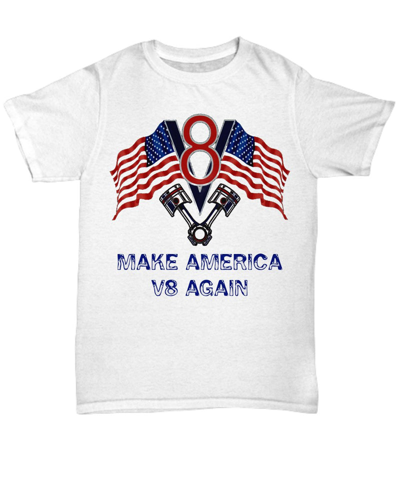 Make America V8 Again Muscle Car t-Shirt Flag Ford - Muscle Car Crush