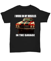 Muscle Car Garage Chevelle SS 454 - Black Unisex T-Shirt - Muscle Car Crush